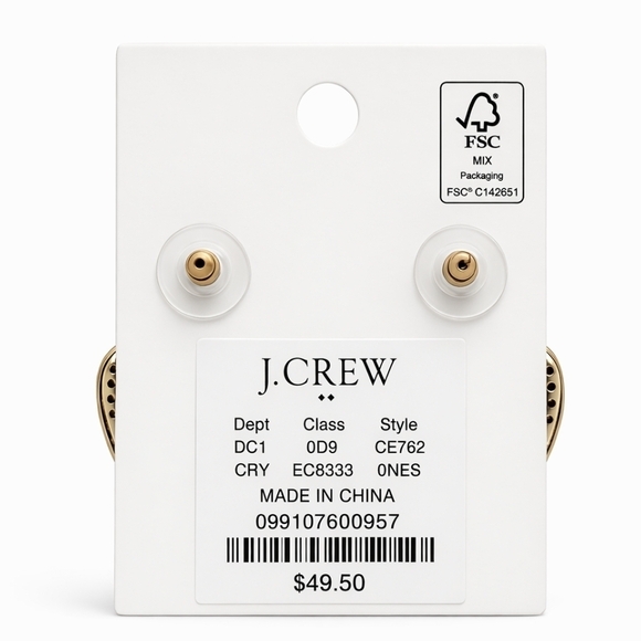 J. Crew Sparkling Gold Heart Earrings - Picture 4 of 4
